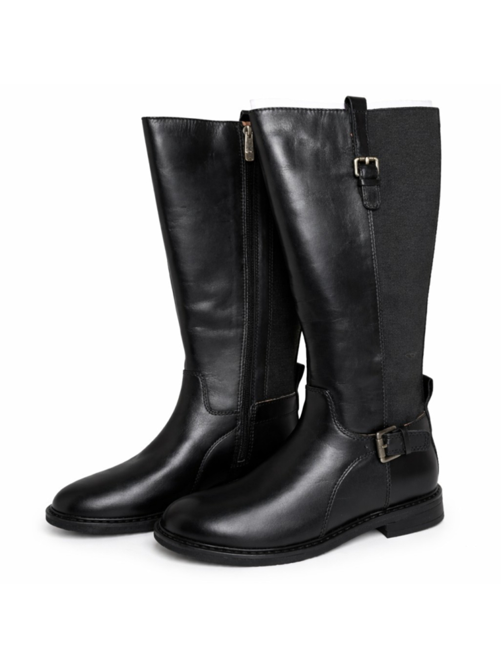 Easy Spirit Women's Jackie Black Leather Knee High Riding Boots Equestrian 5.5M
